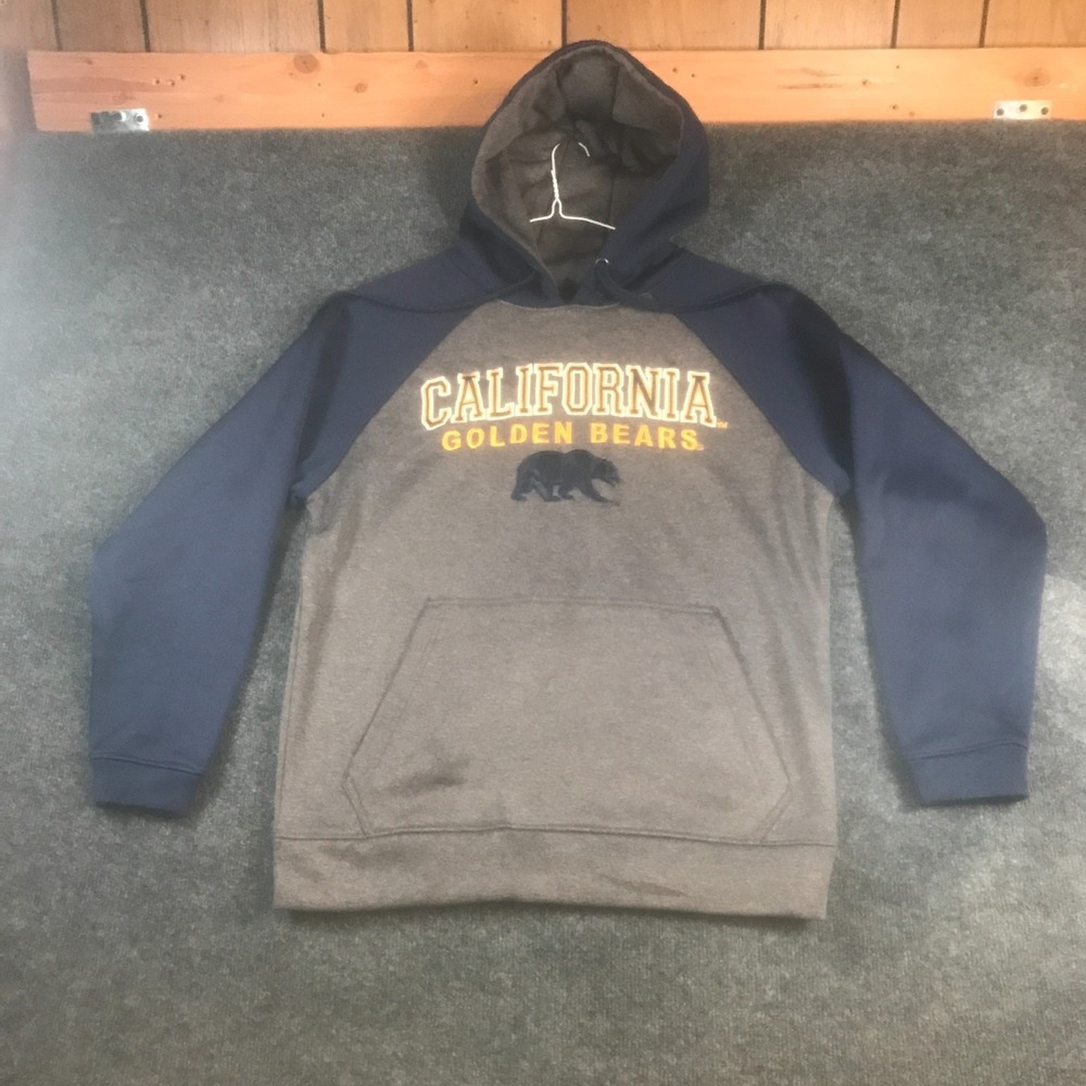 Campus Drive California Golden Bears Hoodie Mens XS Gray Blue Good Raglan NCAA
